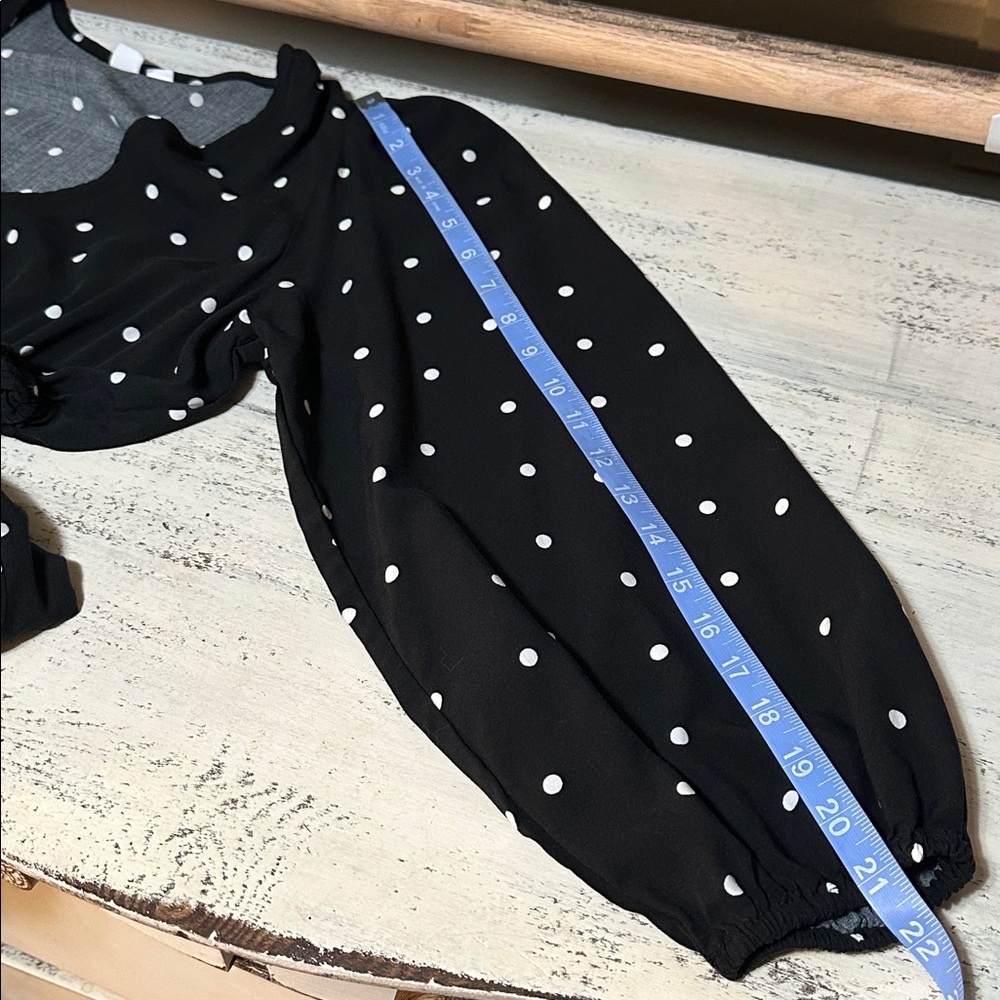Smock Waist Polka Dot Maxi Dress - Picture 9 of 12